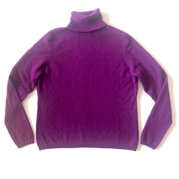 purple cashmere turtleneck sweater - Picture 1 of 8